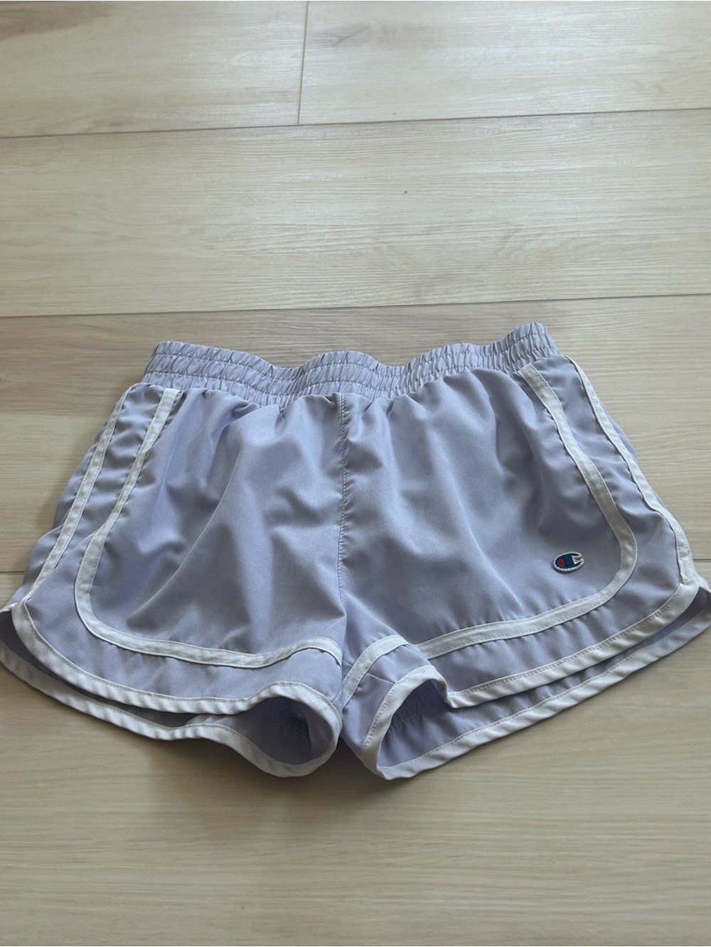 Girls Champion purple and white athletic shorts - size medium